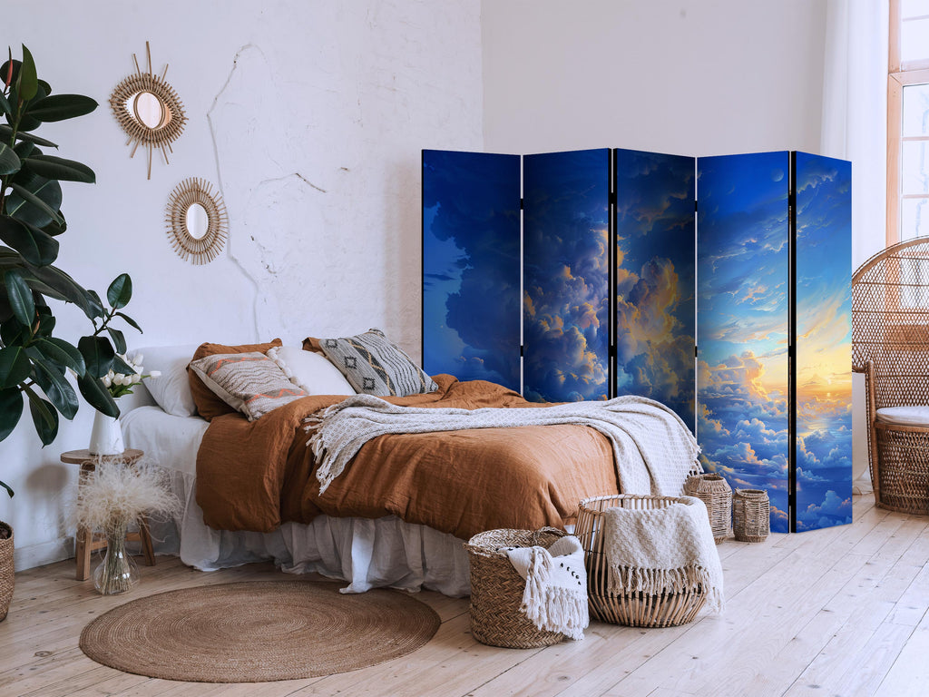 Room Dividers 5-panel Landscape Clouds