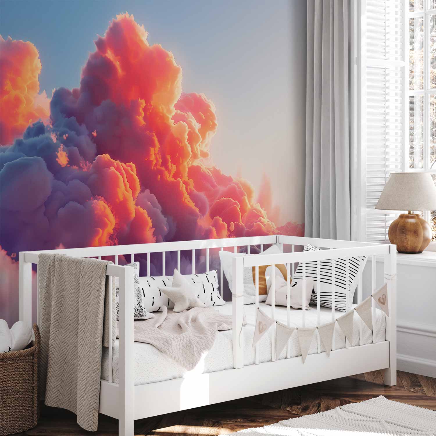 Pink Violet Twilight Clouds Wall Mural