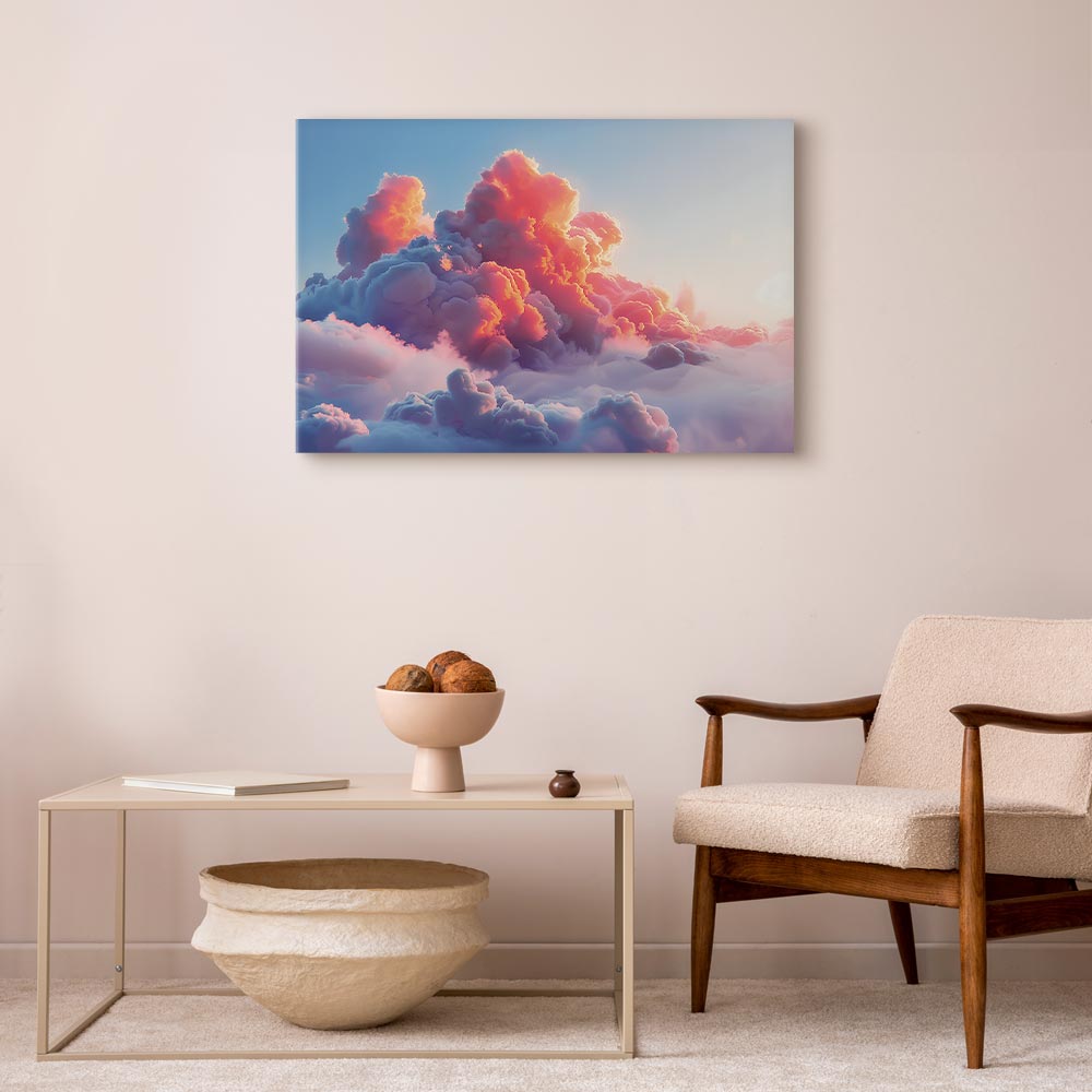Canvas Print Twilight Spectacle: Pink and Violet Clouds