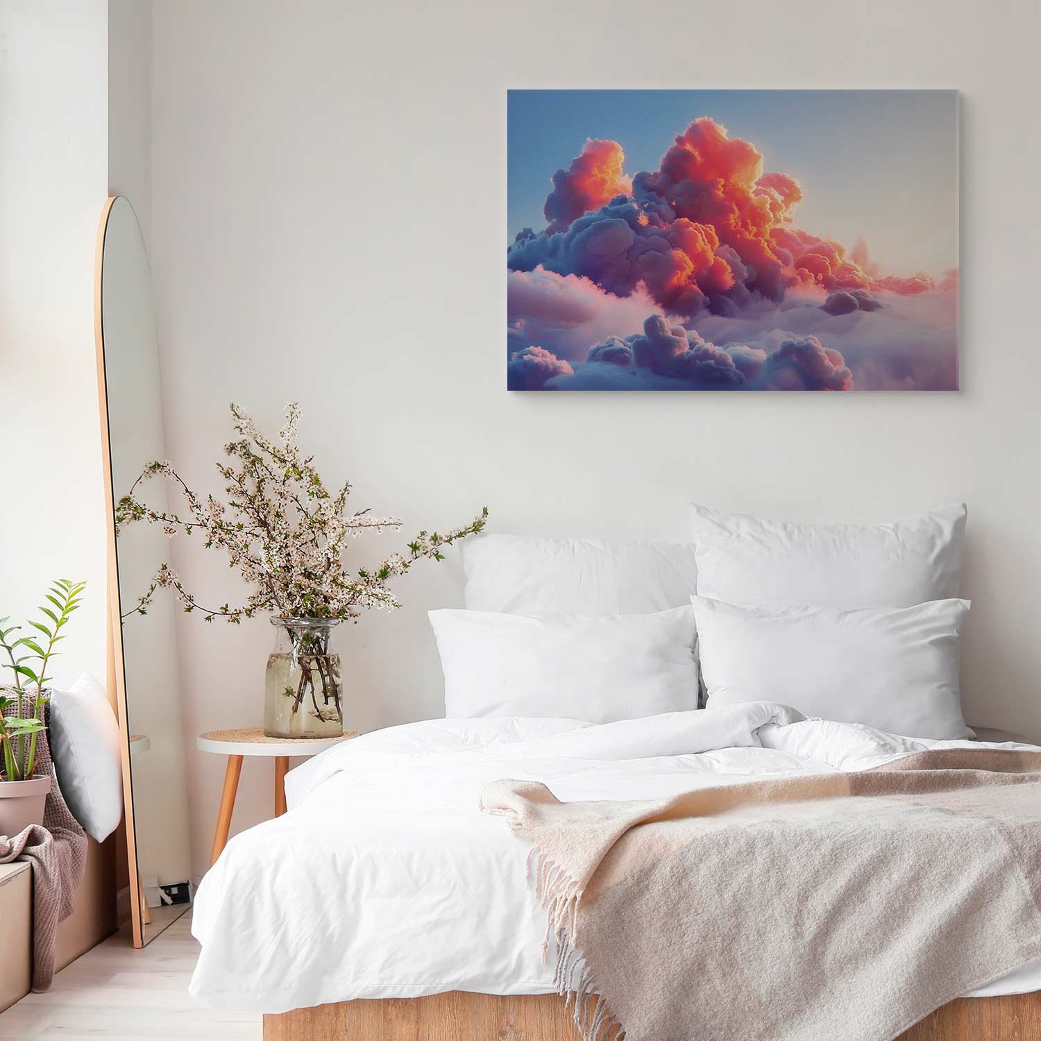 Pink Violet Twilight Clouds Canvas Print