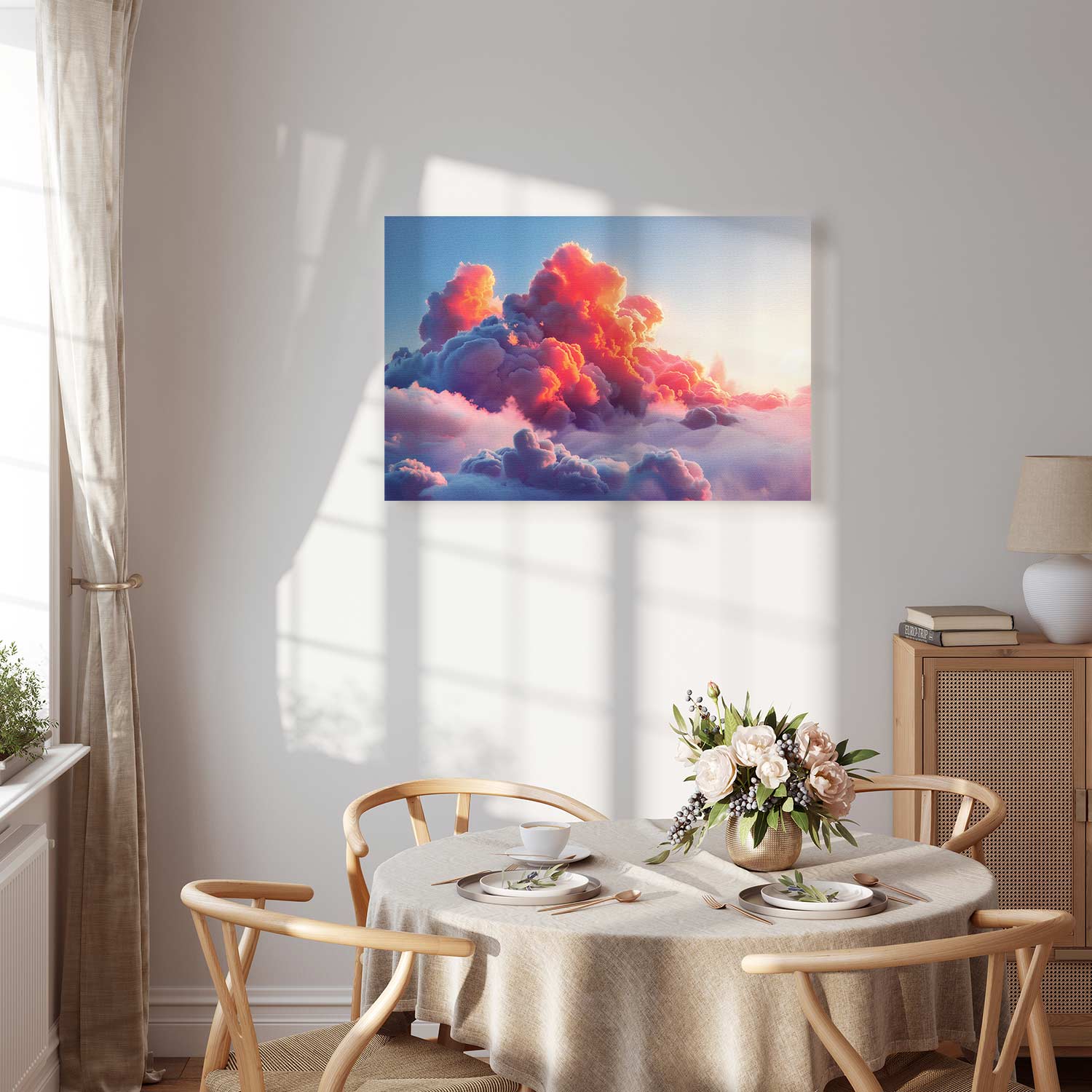 Pink Violet Twilight Clouds Canvas Print