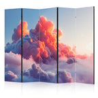 Room Divider Twilight Spectacle: Clouds in Shades of Pink and Purple