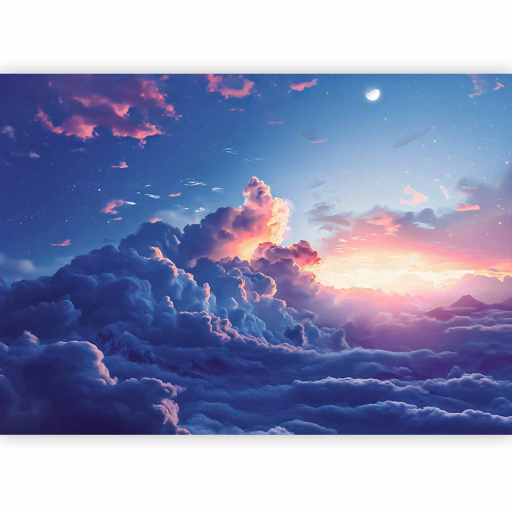 Wall Mural Night Concert in the Mountains Clouds Illuminated by the Last Rays of the Sun