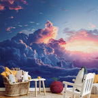 Wall Mural Night Concert in the Mountains Clouds Illuminated by the Last Rays of the Sun