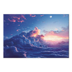 Mountain Night Concert Clouds Sunset Canvas Print