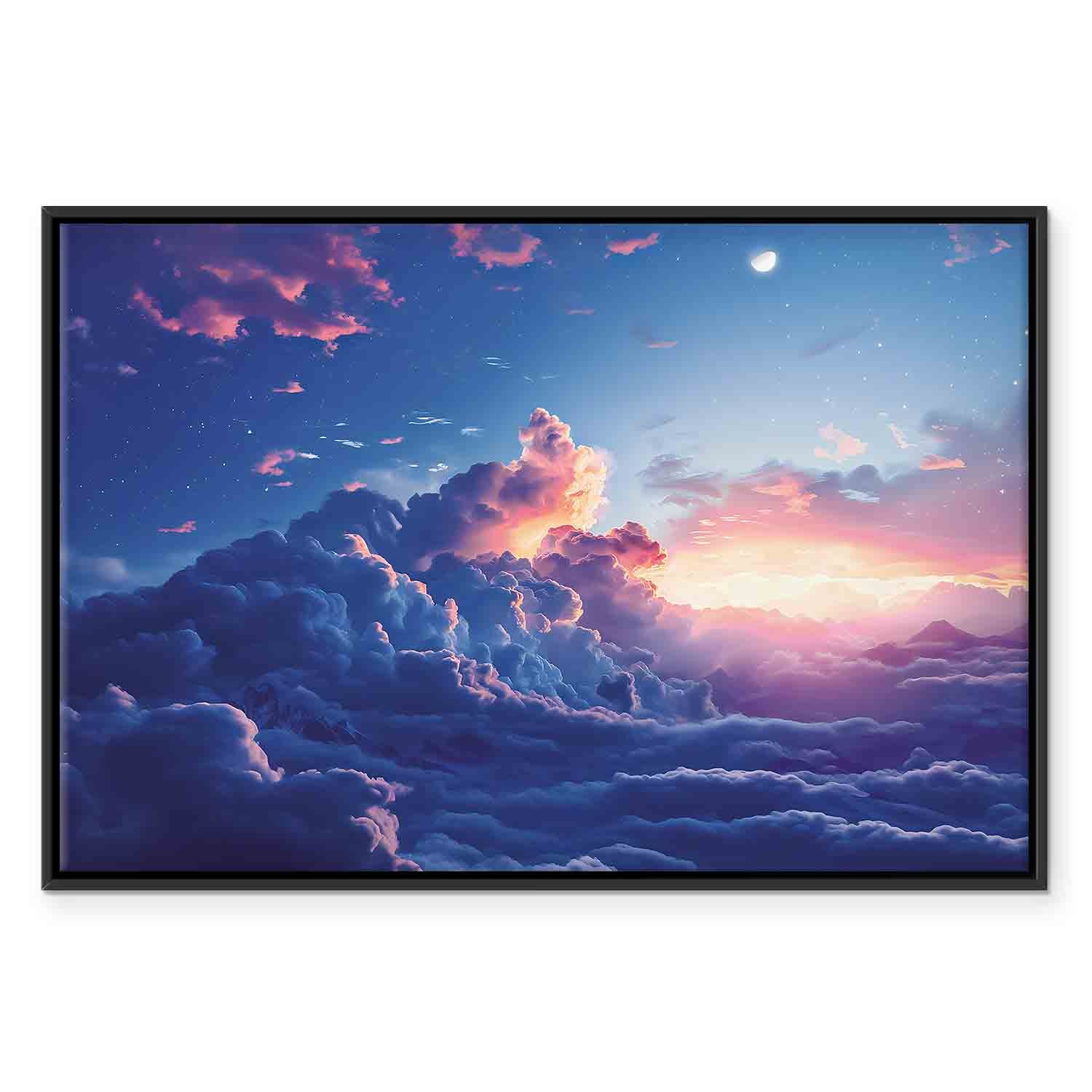 Mountain Night Concert Clouds Sunset Canvas Print