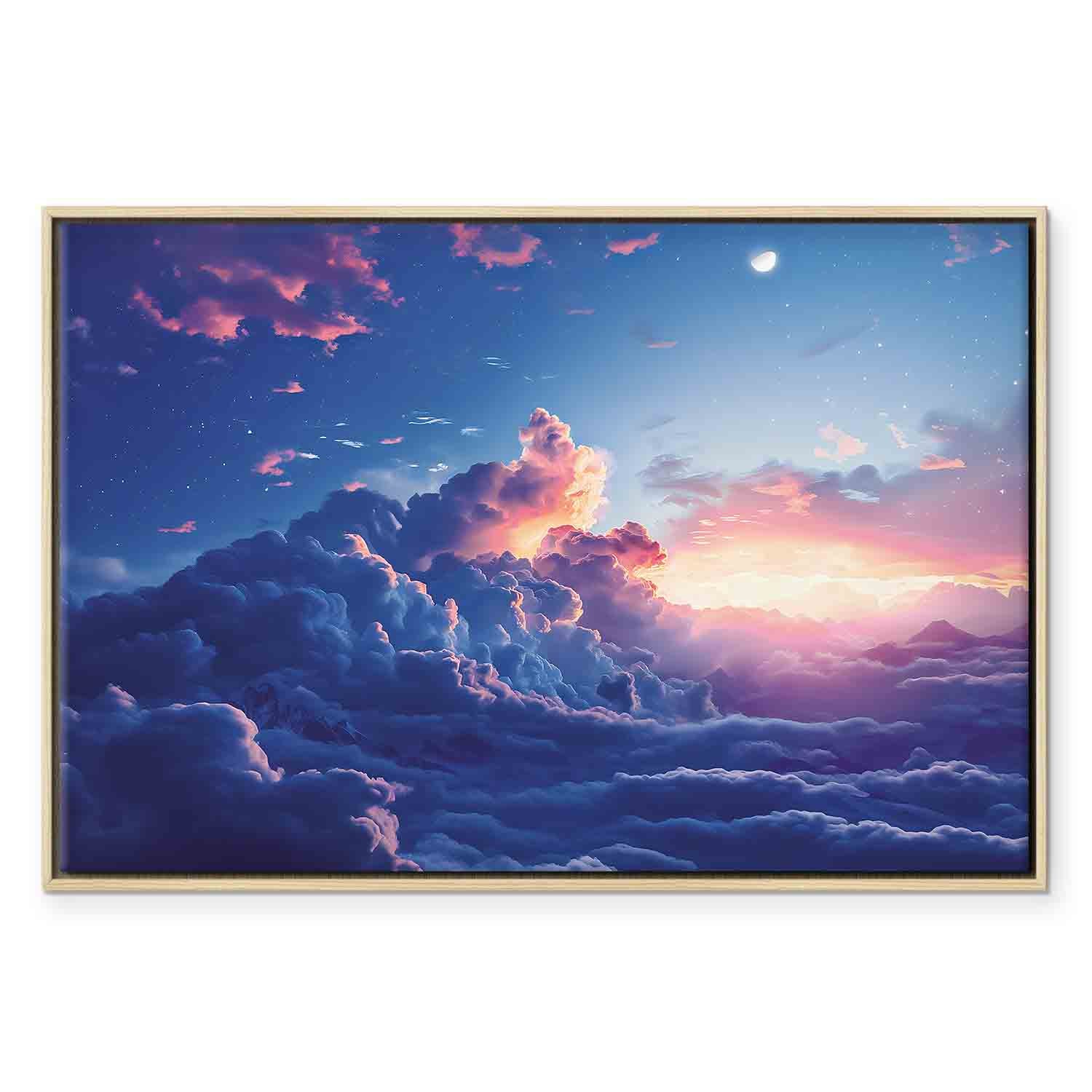 Mountain Night Concert Clouds Sunset Canvas Print