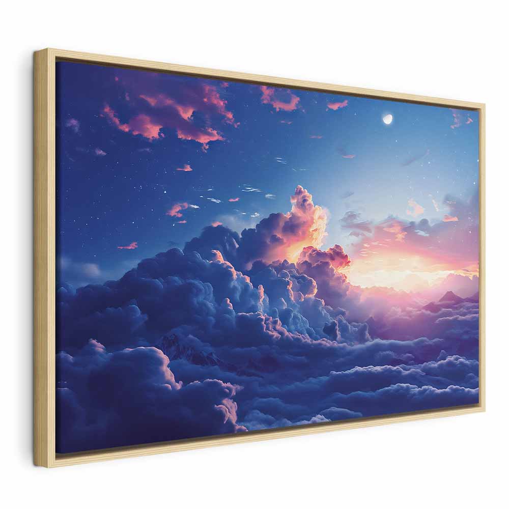 Canvas Print Night Concert in the Mountains: Clouds Illuminated by the Last Rays of the Sun