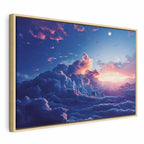 Canvas Print Night Concert in the Mountains: Clouds Illuminated by the Last Rays of the Sun