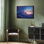 Canvas Print Night Concert in the Mountains: Clouds Illuminated by the Last Rays of the Sun