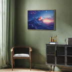 Canvas Print Night Concert in the Mountains: Clouds Illuminated by the Last Rays of the Sun