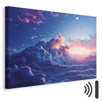 Mountain Night Concert Clouds Sunset Canvas Print