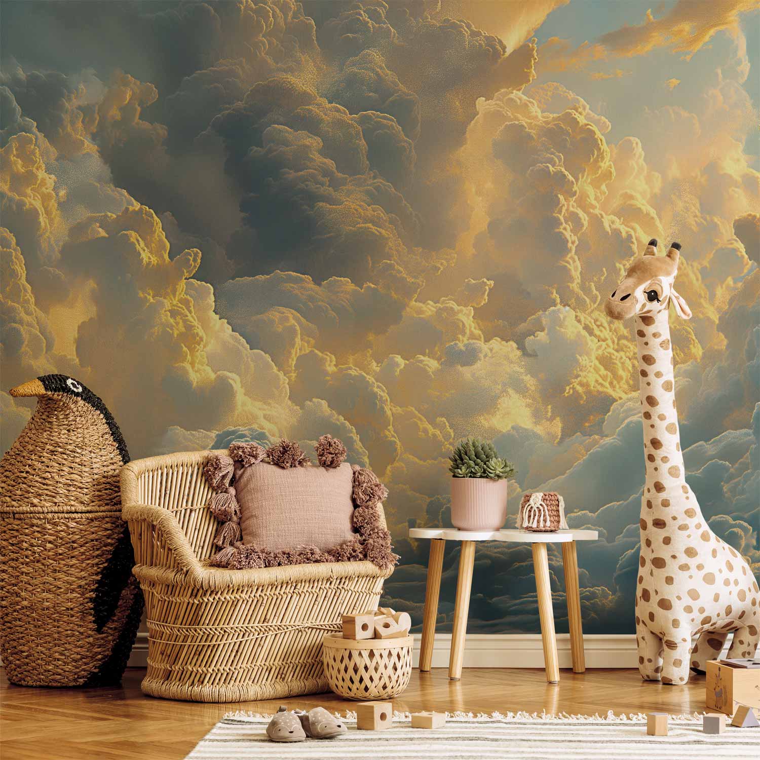 Evening Glow Clouds Sky Wall Mural