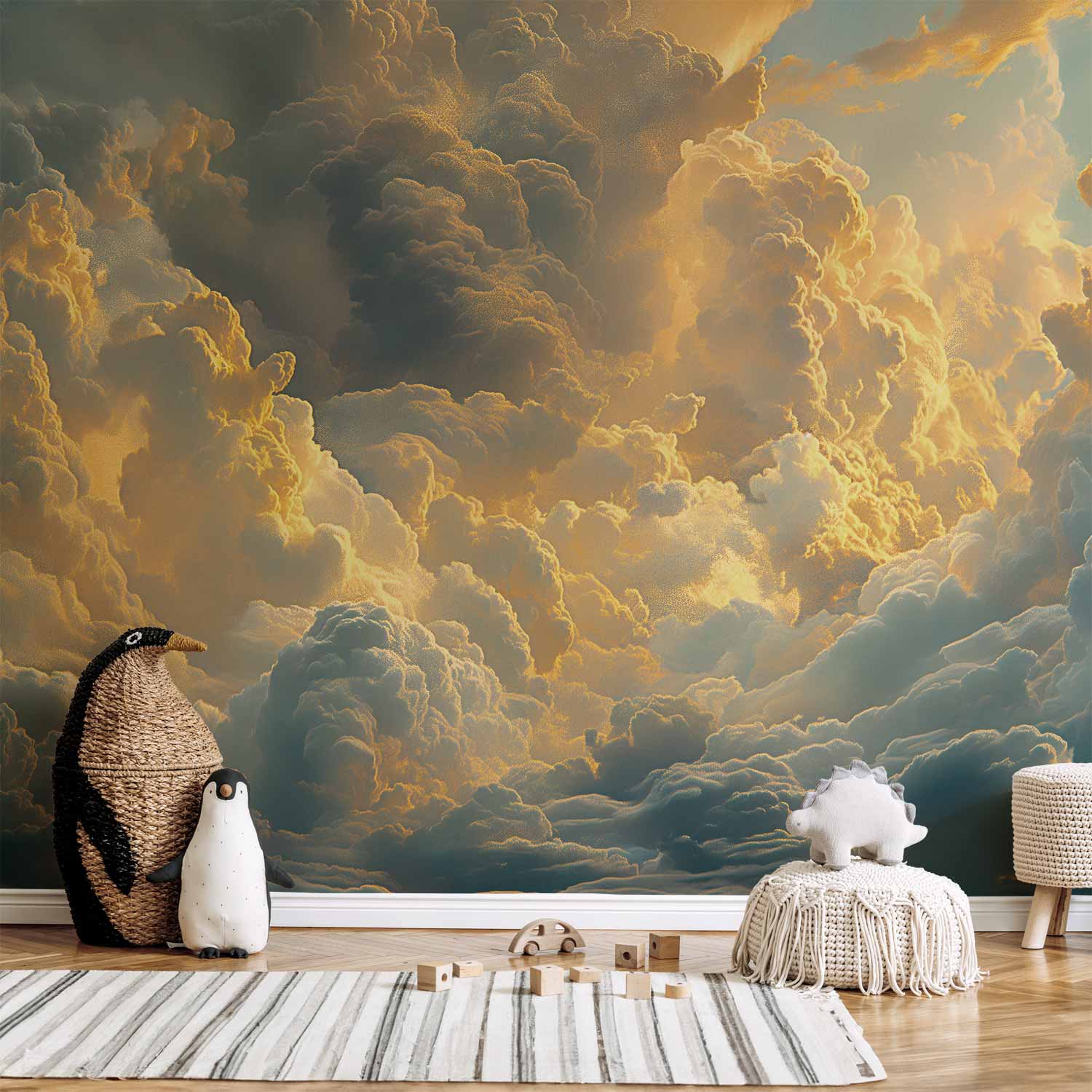 Evening Glow Clouds Sky Wall Mural
