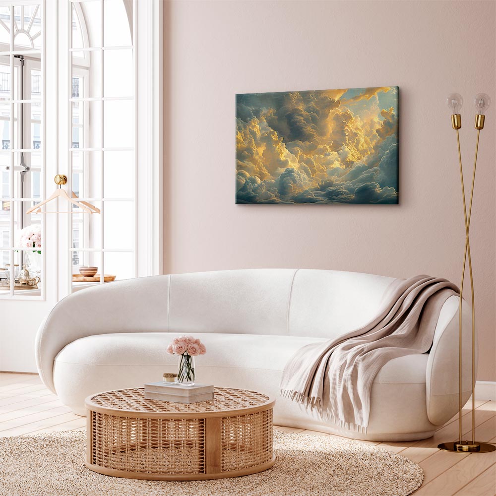 Canvas Print - Last Breath of the Day: Clouds Illuminated by Evening Glow