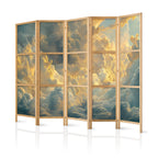 Japanese Room Divider 5-Panel Backgrounds and Patterns with Clouds in Evening Glow