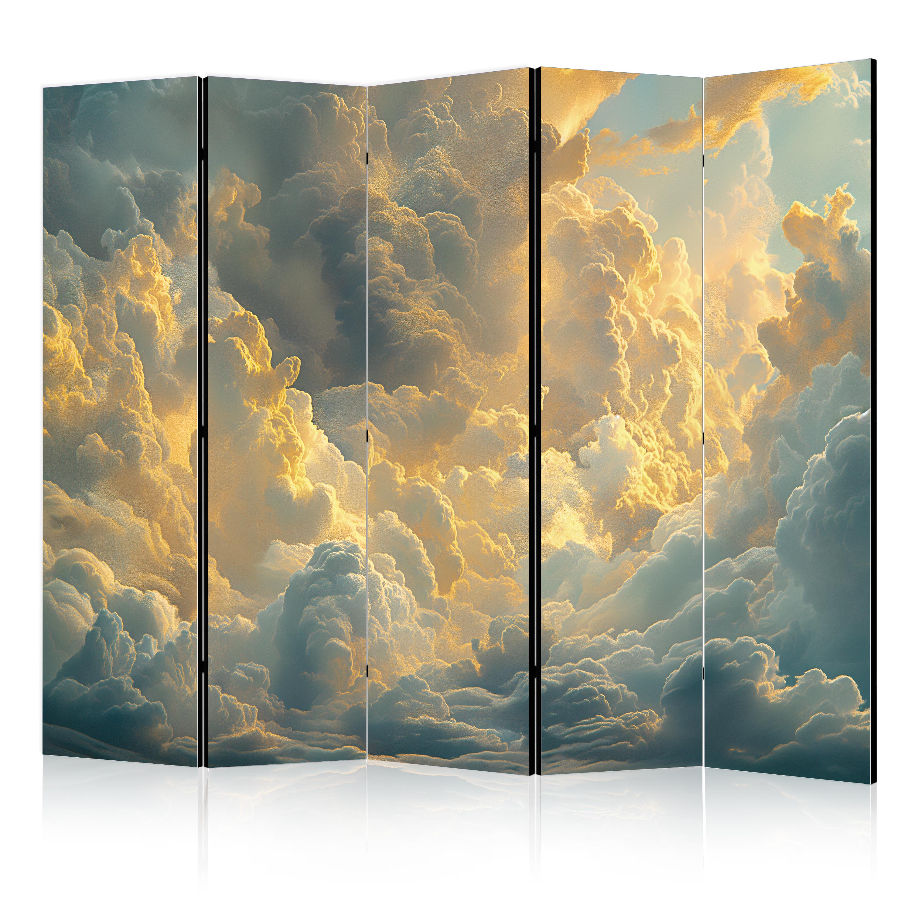 Room Divider 5-Panel Landscape Clouds at Evening Glow