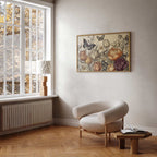 Colorful Tulips on Cream Background Floral Poster