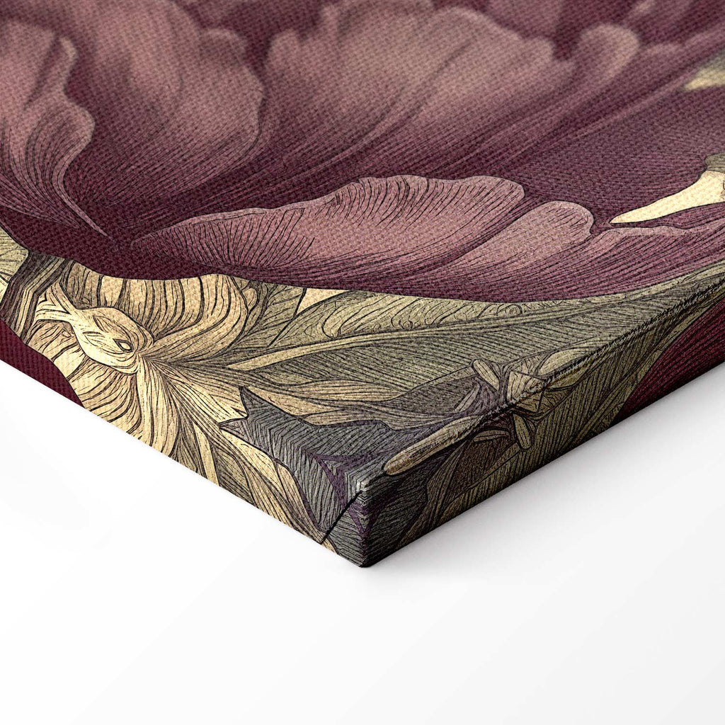 Colourful Tulips on Cream Floral Canvas Print