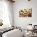 Colourful Tulips on Cream Floral Canvas Print