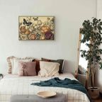 Colourful Tulips on Cream Floral Canvas Print