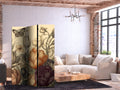 Cream Tulips and Butterflies 3-Panel Room Divider