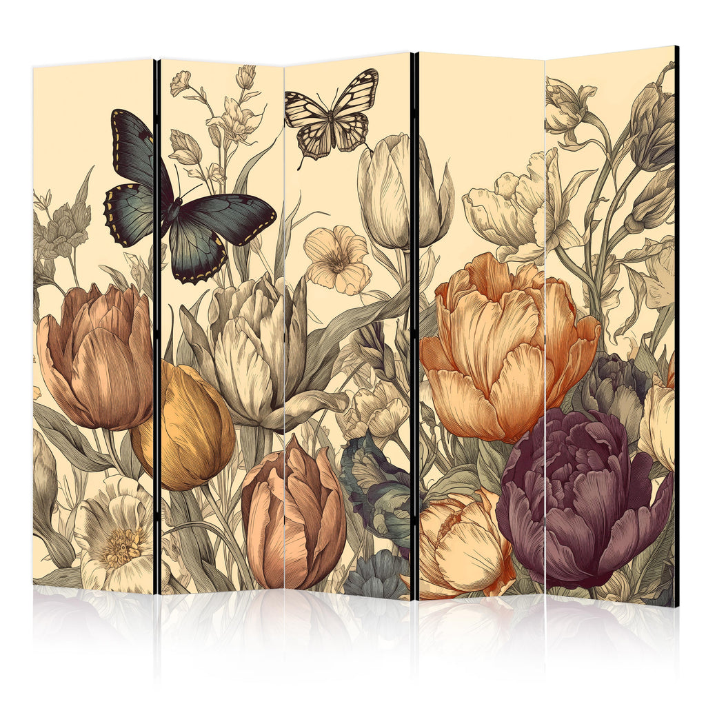 Room Divider Tulips in Cream – Illustration