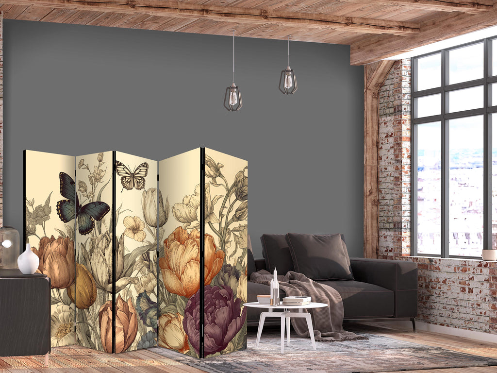 Room Divider Tulips in Cream – Illustration