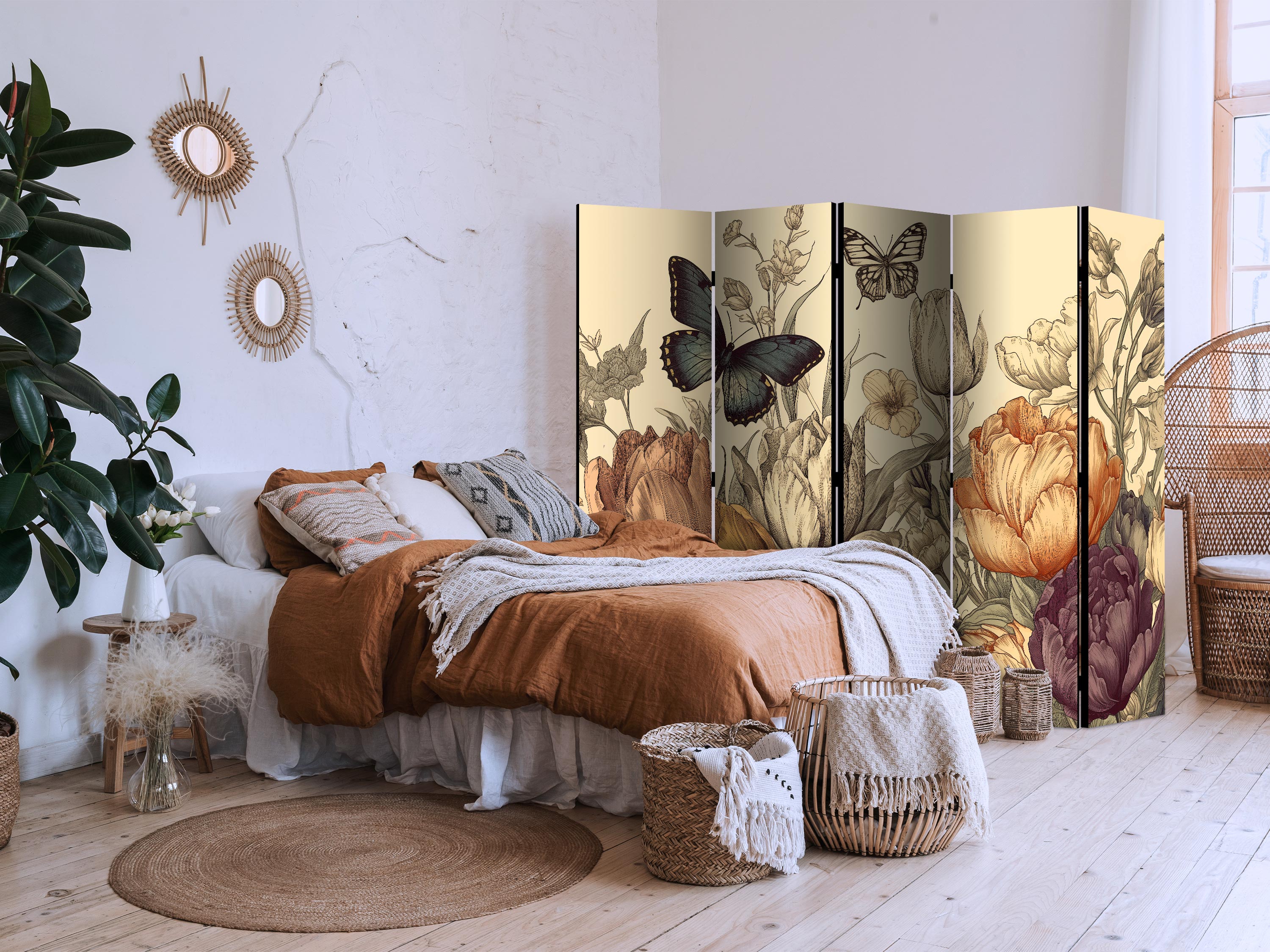 Room Divider Tulips in Cream – Illustration