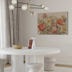 Bouquet of Flowers Cream Background Canvas Print