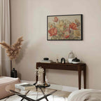 Bouquet of Flowers Cream Background Canvas Print