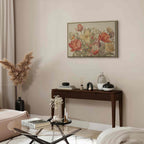 Bouquet of Flowers Cream Background Canvas Print