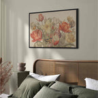 Bouquet of Flowers Cream Background Canvas Print