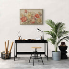 Bouquet of Flowers Cream Background Canvas Print