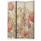 Room Divider Bouquet Tulips in Colorful Floral Illustration