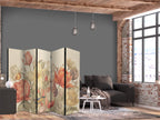Room Divider - Bouquet with Tulips, Multicoloured on Light Background