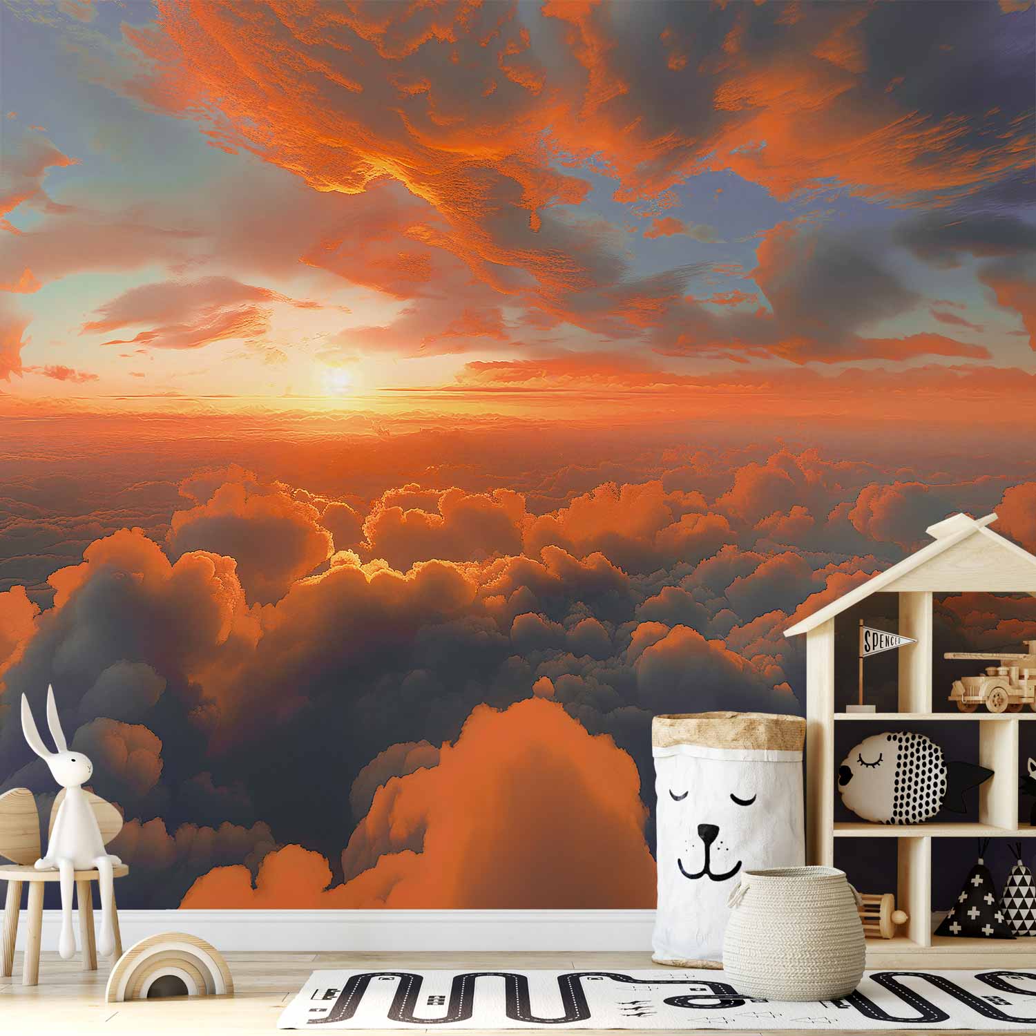Wall Mural: When Dawn Tickles the Clouds