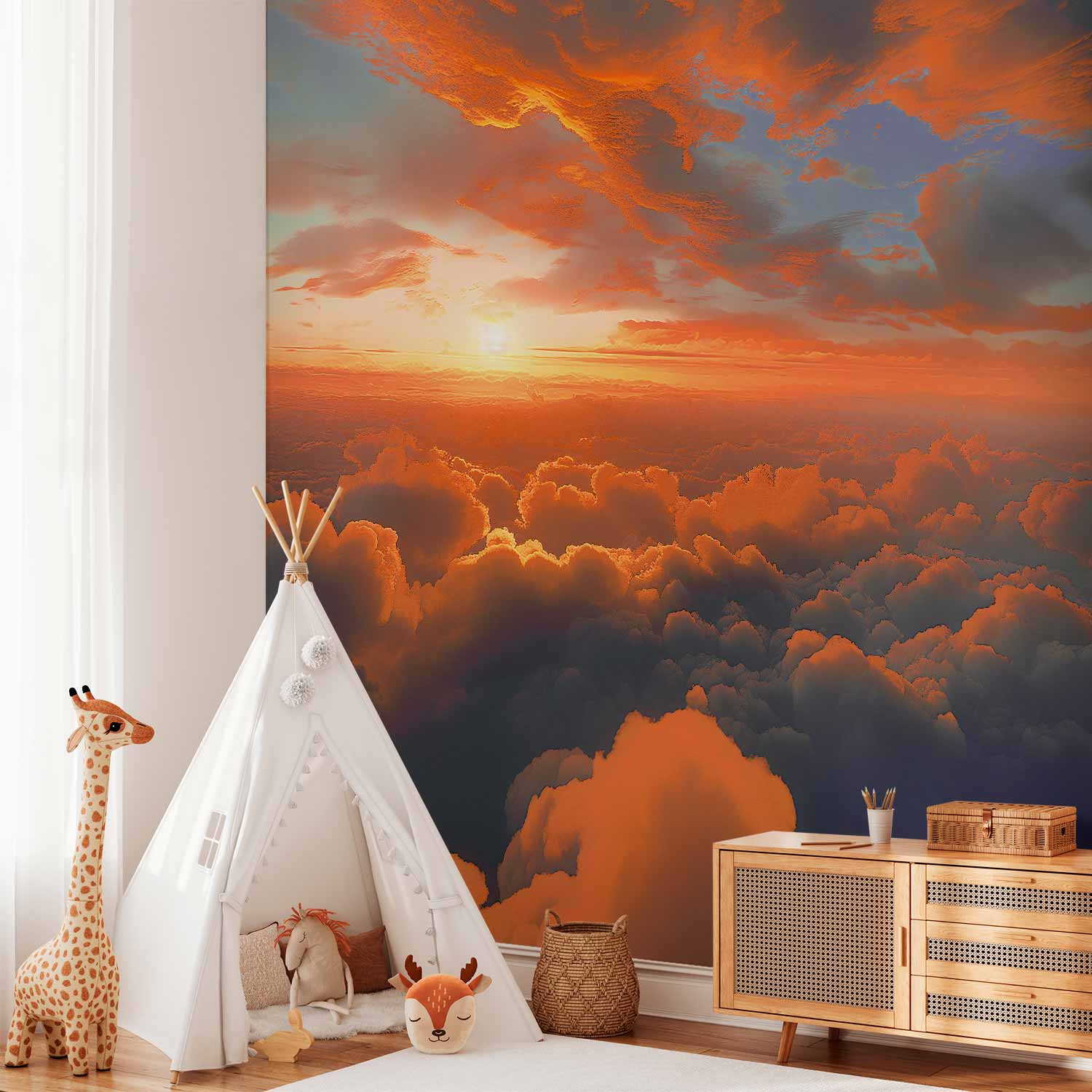 Dawn Sky Clouds Colorful Wall Mural
