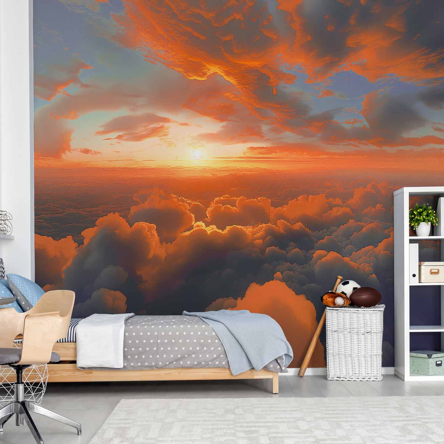 Wall Mural: When Dawn Tickles the Clouds