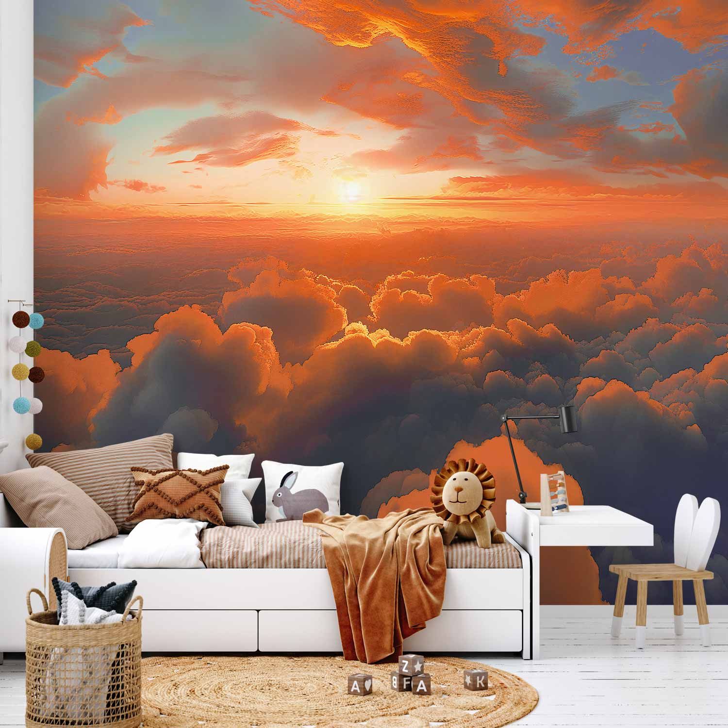 Dawn Sky Clouds Colorful Wall Mural