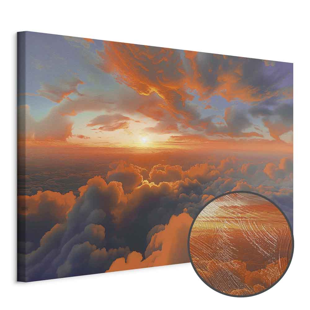 Morning Sky Clouds Multicolor Canvas Print
