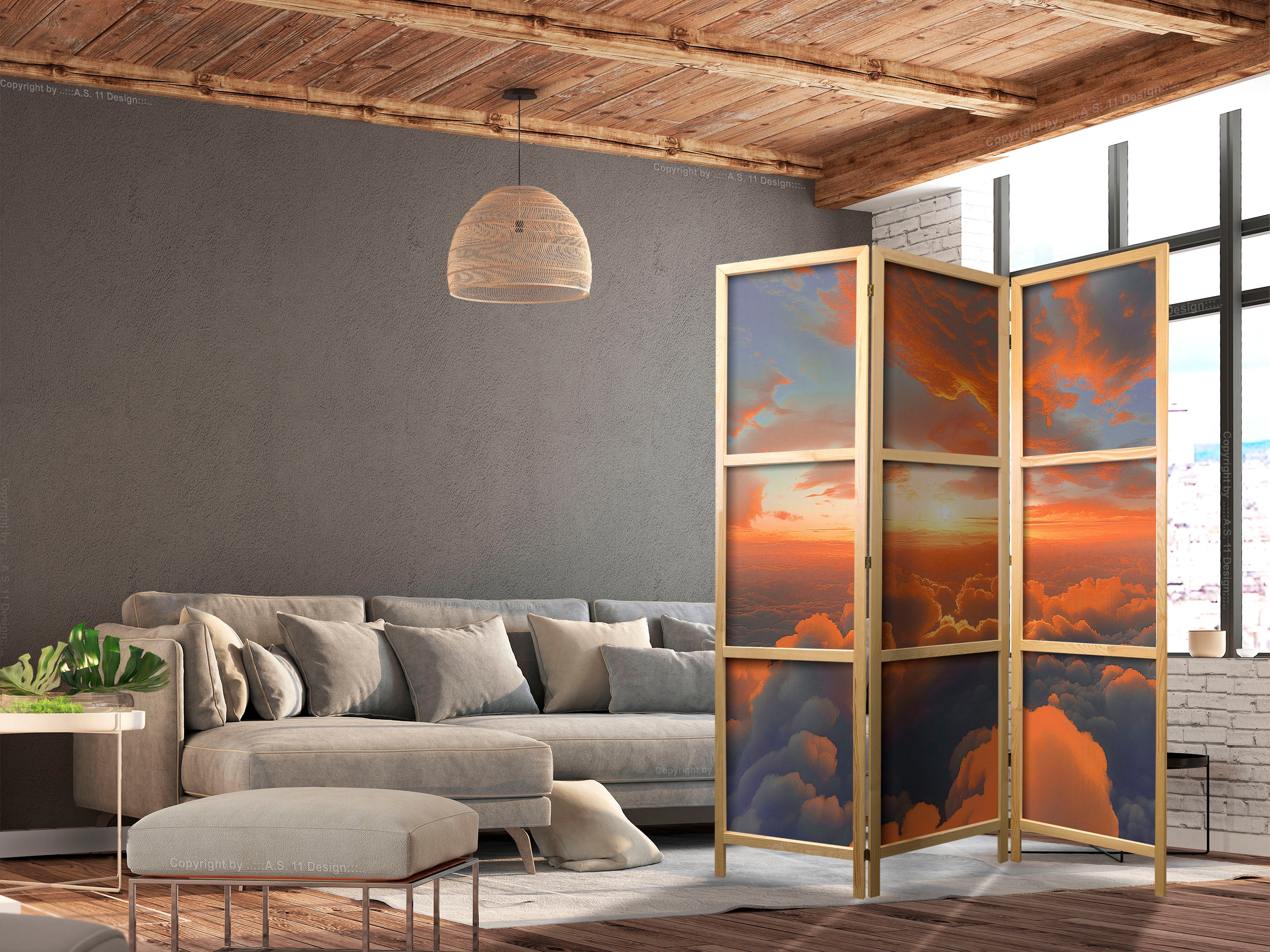 Room Divider - Japanese Dawn Sky Colors