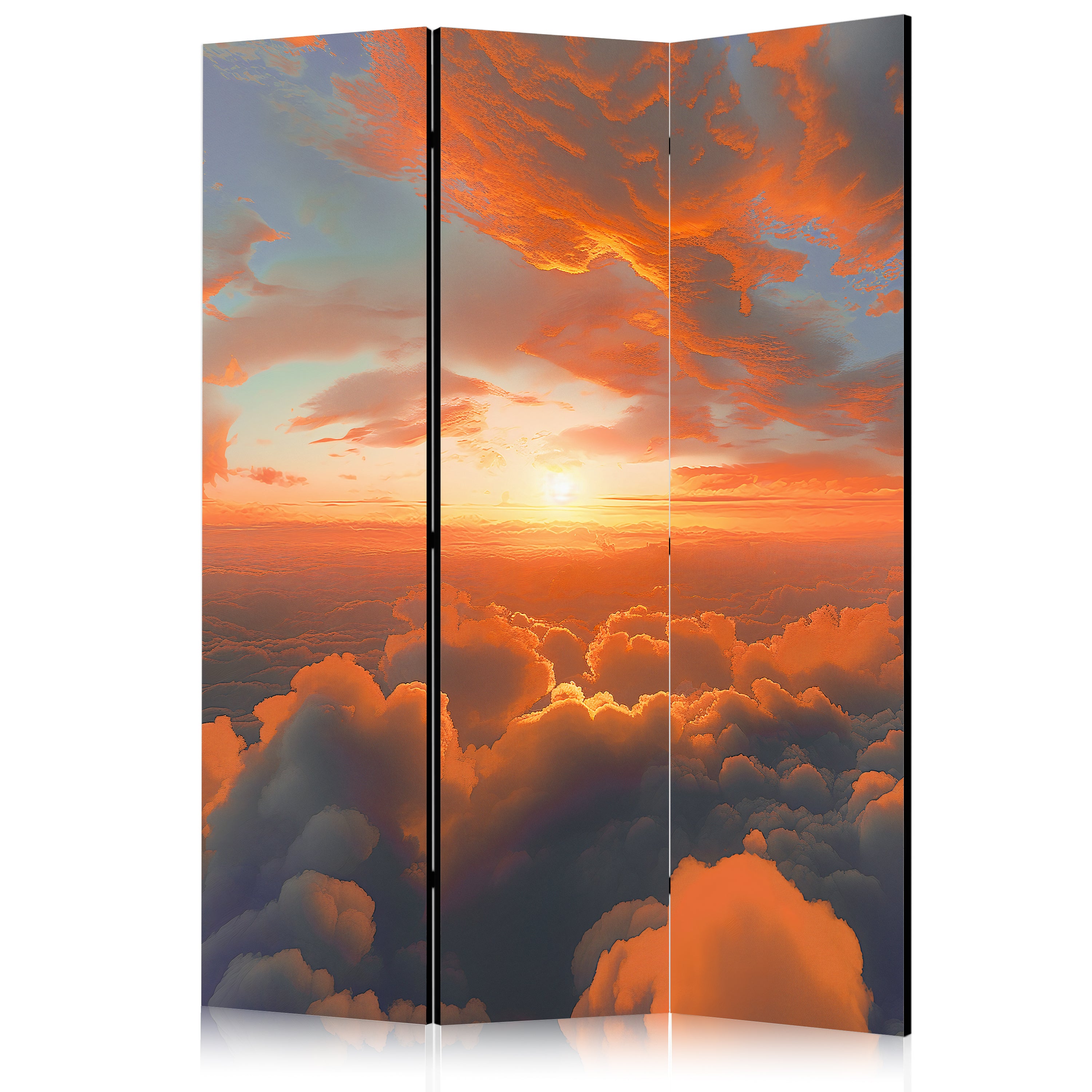Room Divider 3-Panel Landscape Dawn Sky