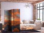 Room Divider 3-Panel Landscape Dawn Sky