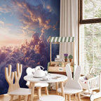 Golden Sun Over Cloudy Sea Wall Mural