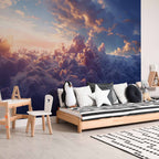Golden Sun Over Cloudy Sea Wall Mural