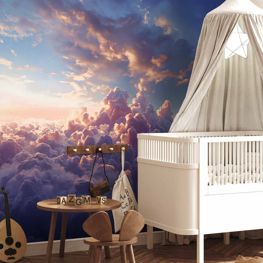 Golden Sun Over Cloudy Sea Wall Mural