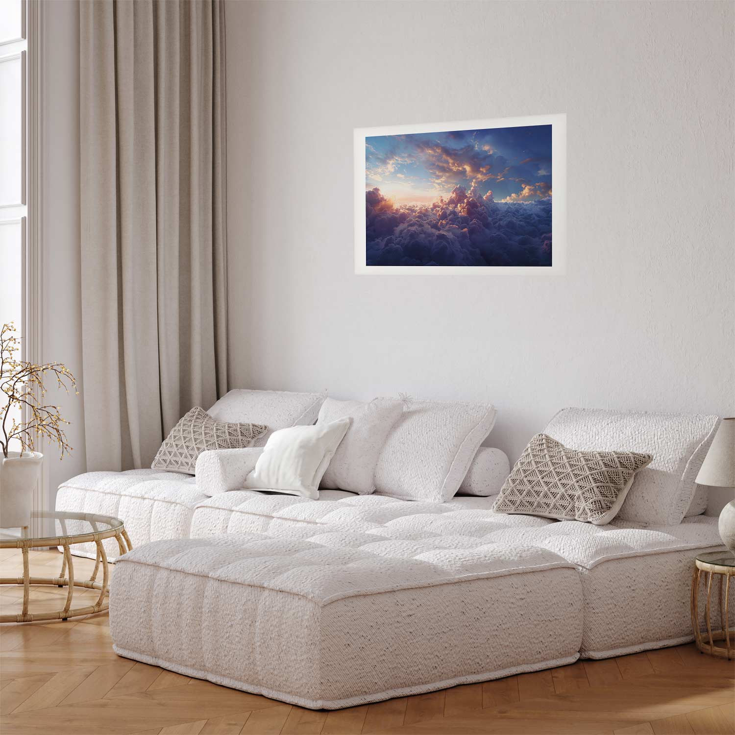Golden Sun Over Cloudy Sea Poster
