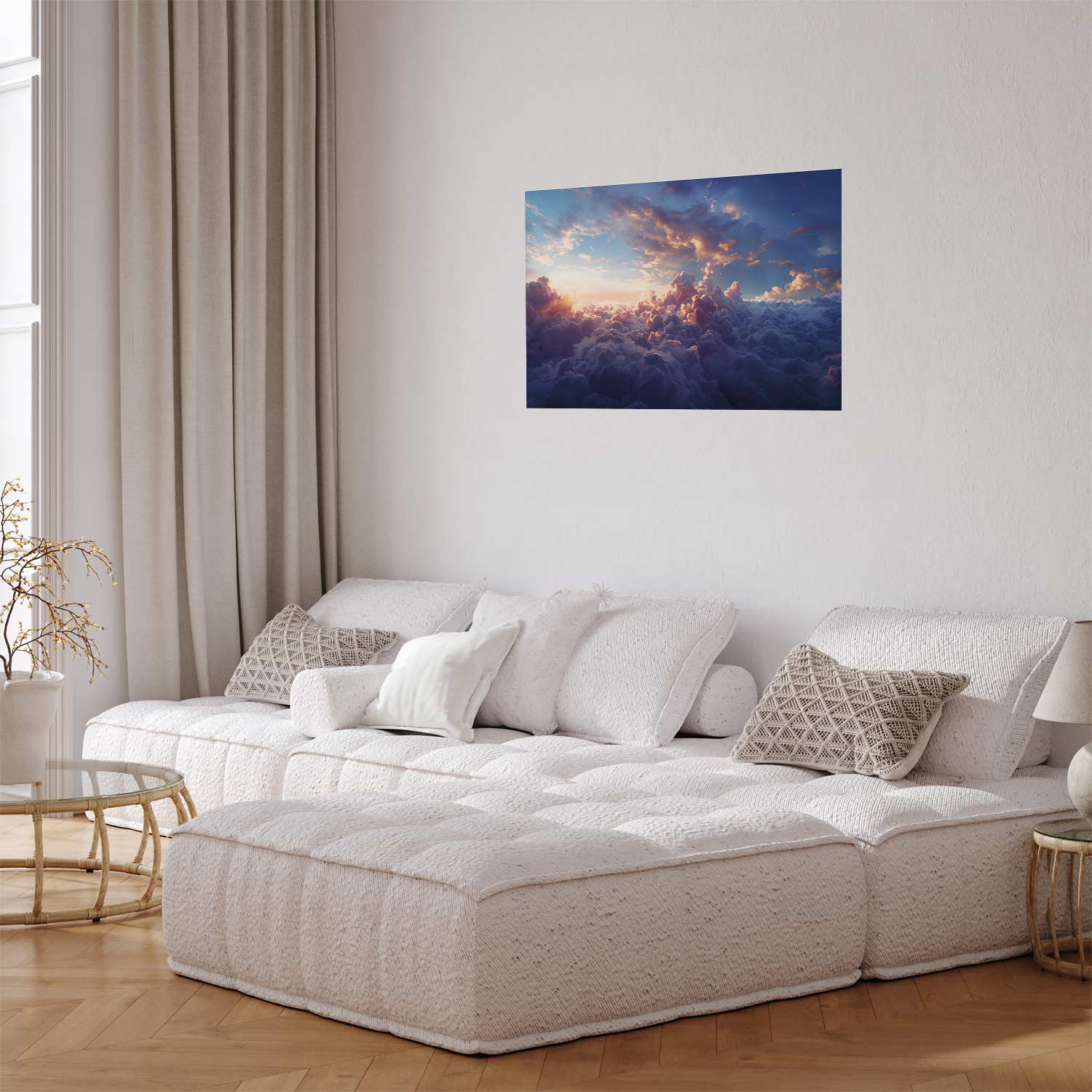 Golden Sun Over Cloudy Sea Poster
