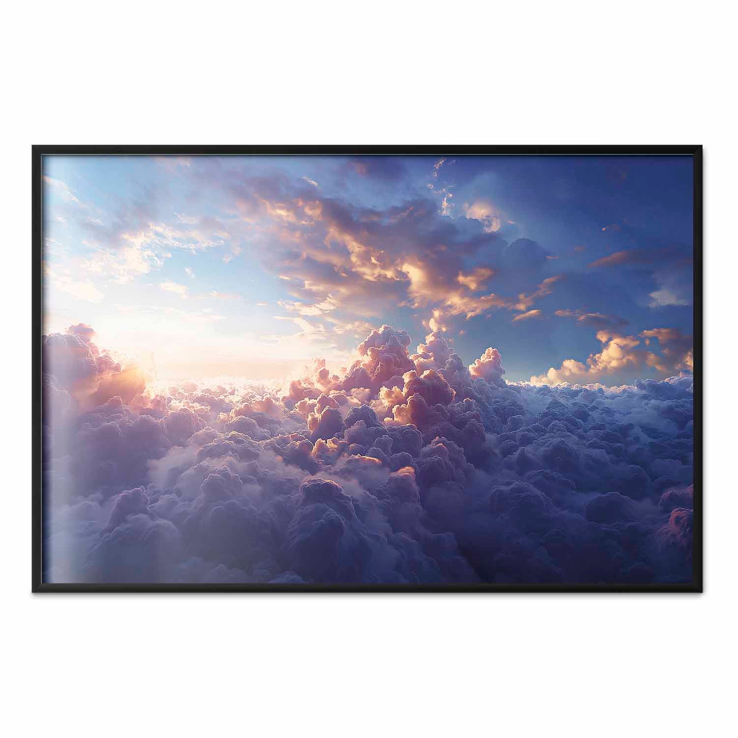 Golden Sun Over Cloudy Sea Poster